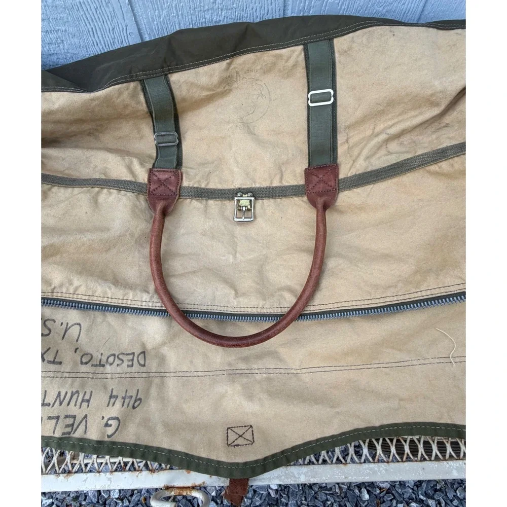 VTG LARGE GOKEY Battenkill No.9 Weekend Duffle Bag Luggage Cavas Leather RARE